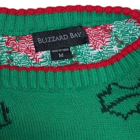 Blizzard Bay Mens Size Medium Ugly Christmas Sweater Dinosaur Embroidered Cotton - Picture 3 of 7